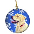 thumbnail image 1 of Labrador Winter Snowflake Holiday Ceramic Ornament, 1 of 1