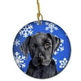 thumbnail image 1 of Labrador Winter Snowflakes Holiday Ceramic Ornament, 1 of 1