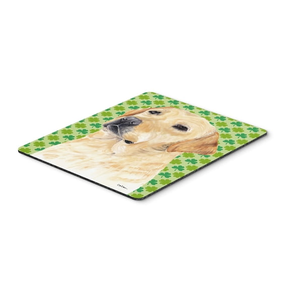 "Labrador Yellow St. Patricks Day Shamrock Portrait Mouse Pad Hot Pad or Trivet"