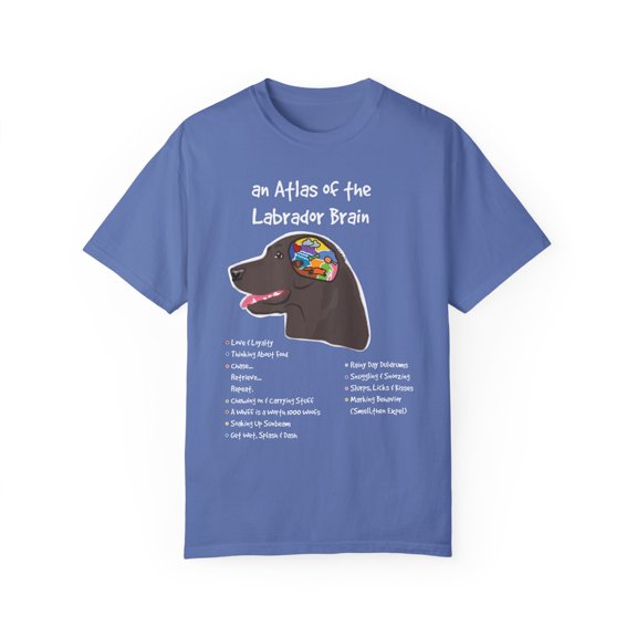 Labrador's Brain Dog Enthusiast Quote Graphic Funny Thinking Puppies Saying Men Women Unisex Garment-Dyed T-shirt