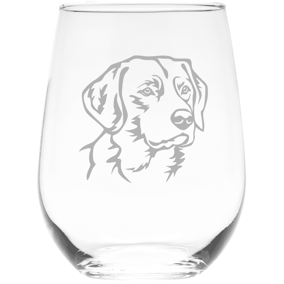 C&M Personal Gifts Labrador Dog 17 oz. Stemless Wine Glass, Cute Lab  Gift