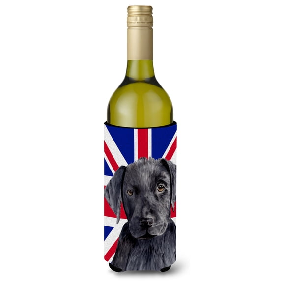 Labrador with English Union Jack British Flag Wine Bottle Hugger