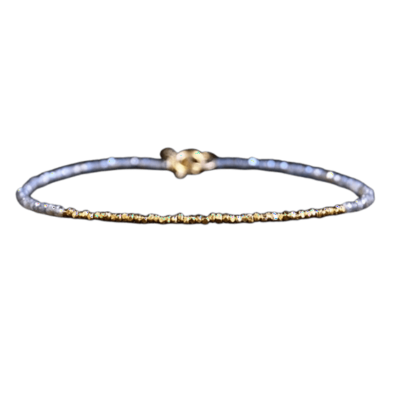 Labradorite 2mm Rondelle Shape Faceted Cut Beads 7 inch Gold Plated Clasp Bracelet for men, women, unisex. Link Chain Stacking Bracelet.|LINK_04025
