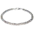 thumbnail image 1 of Labradorite 3-3.5mm Rondelle Shape Faceted Cut Beads 7 inch Silver Plated Clasp Bracelet for men, women, unisex. Link Chain Stacking Bracelet.|LINK_04056, 1 of 3