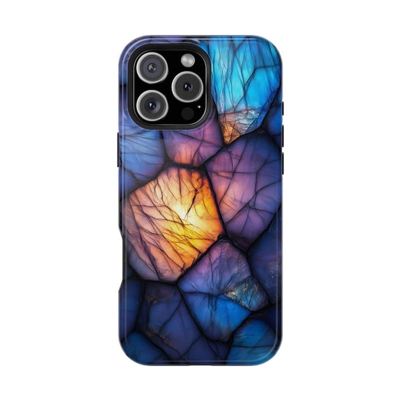 Labradorite Aqua Blue Geode Rock Crystal Artistic Phone Case for iPhone 11 12 13 14 15 16 17 Pro Max