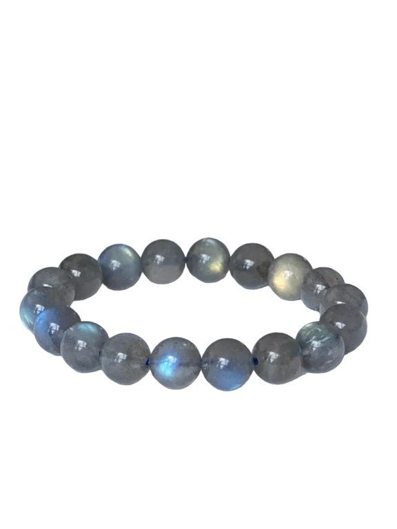 Labradorite Beads Bracelet, Natural Labradorite Bracelet, Blue Fire Labradorite Birthstone, Healing Beaded Stretch Bracelet, Unisex Jewelry, Christmas Gift, Mens Bracelet, Meditation Womens Bracelets