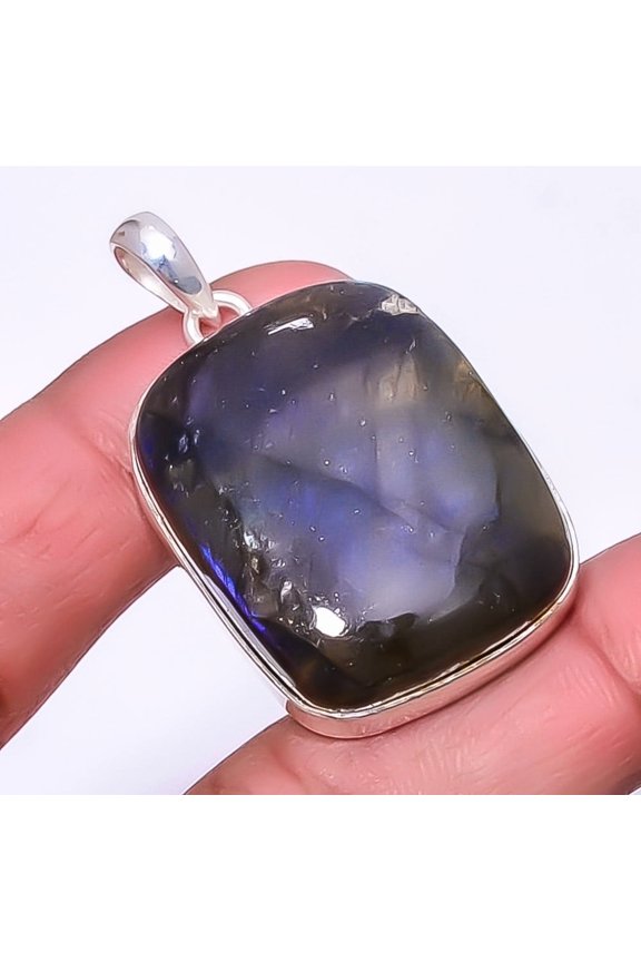 Labradorite-Canada Handmade 925 Sterling Silver Pendant 1.76" P1436-42, Labradorite Pendant, Christmas Gift, New Year Sale, Gemstone Silver Jewelry