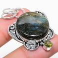 thumbnail image 1 of Natural Labradorite, Citrine Gemstone 925 Sterling Silver Pendant 1.85", 1 of 1