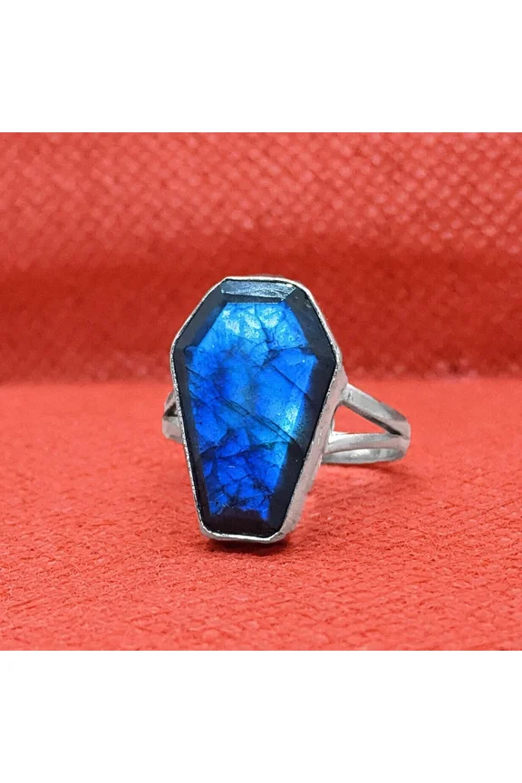 Labradorite Coffin Ring