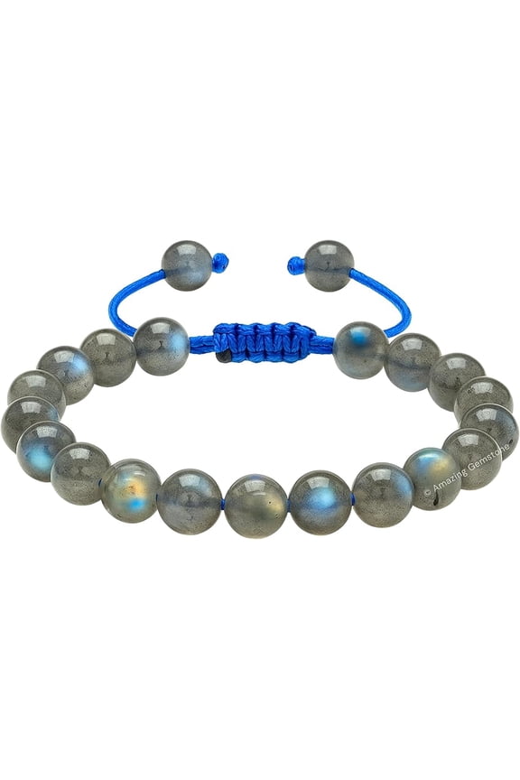 Labradorite Crystal Bracelet - 8mm Beaded Bracelet and Healing Stones