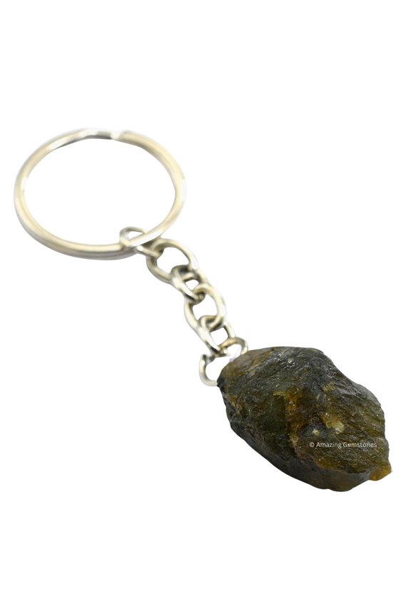 Labradorite Crystal Car Key Holder, Raw Crystal Keychain