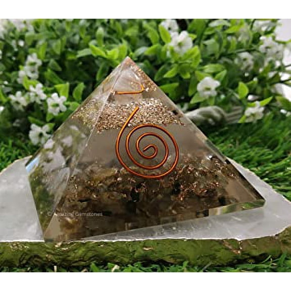 Labradorite Crystal Orgone Pyramid, Glow in Dark Organite Pyramid