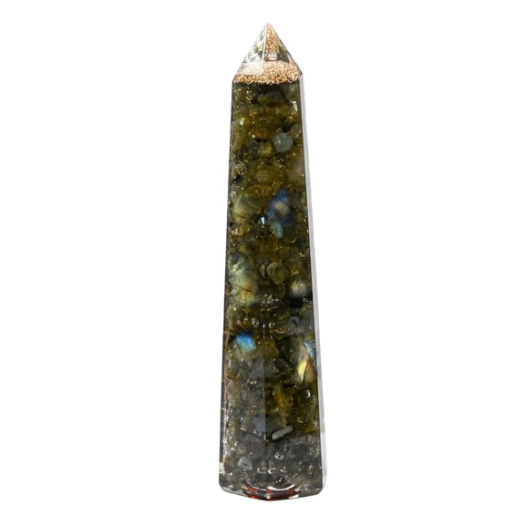 Labradorite Crystal Orgonite Tower Obelisk Point ("4.5" INCH)
