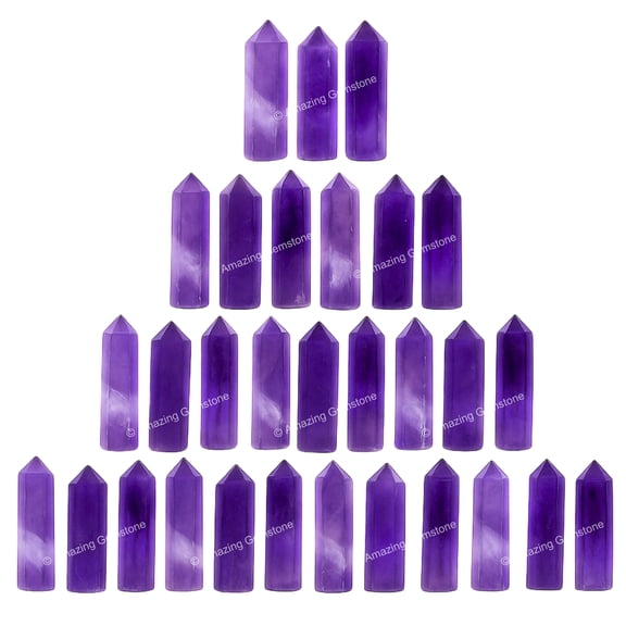 Amethyst Crystal Points, Healing Crystals for Crafts, Crystal Grid, DIY Work (Pack of 3)