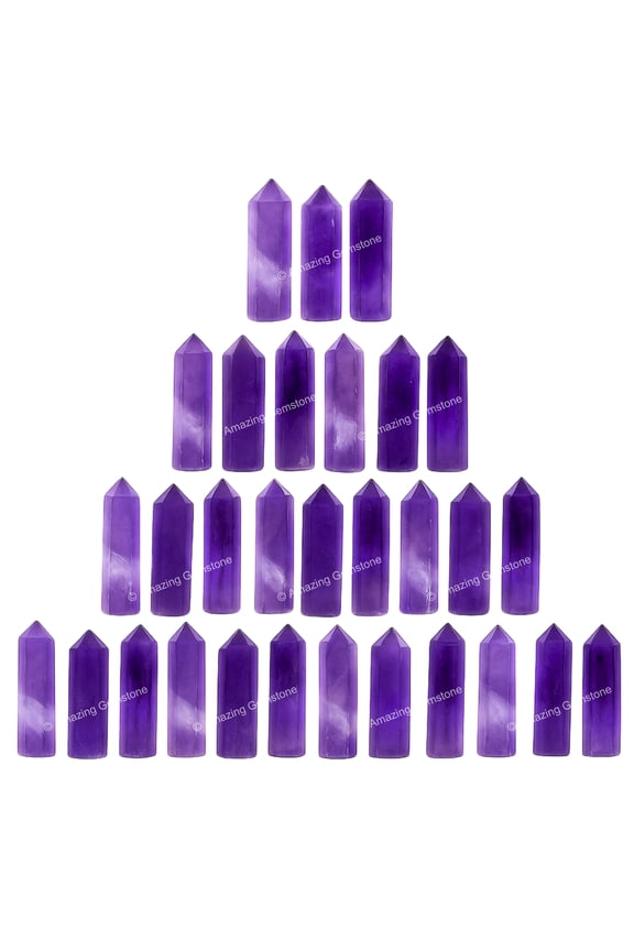 Amethyst Crystal Points, Healing Crystals for Crafts, Crystal Grid, DIY Work (Pack of 3)