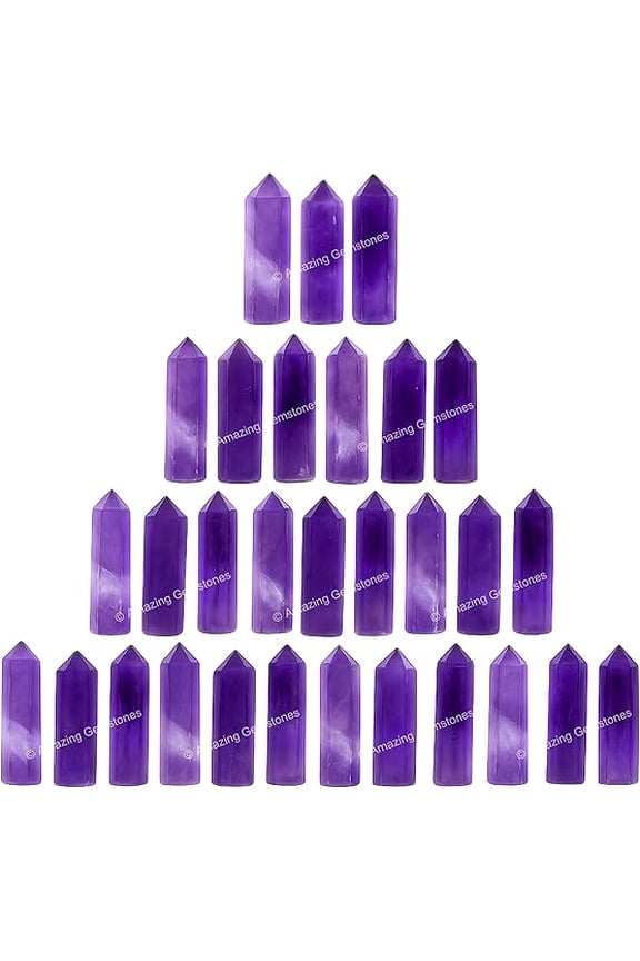 Amethyst Crystal Points, Healing Crystals for Crafts, Crystal Grid, DIY Work (Pack of 3)
