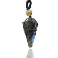 thumbnail image 1 of Labradorite Crystal Stone Holder Necklace Pendulum, Unique Women Men Necklace (Black Macrame), 1 of 5