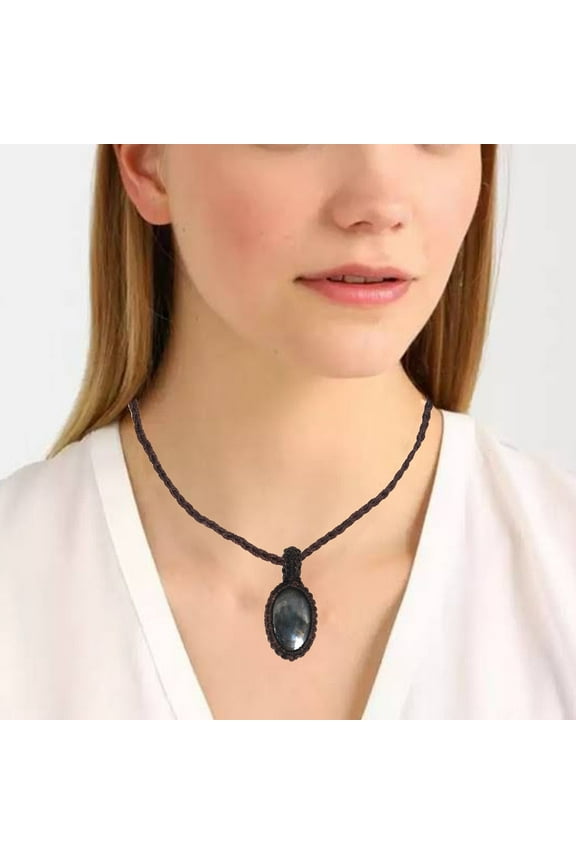 Labradorite Gemstone Birthday Gift Jewelry Macrame Gift For Her Necklace