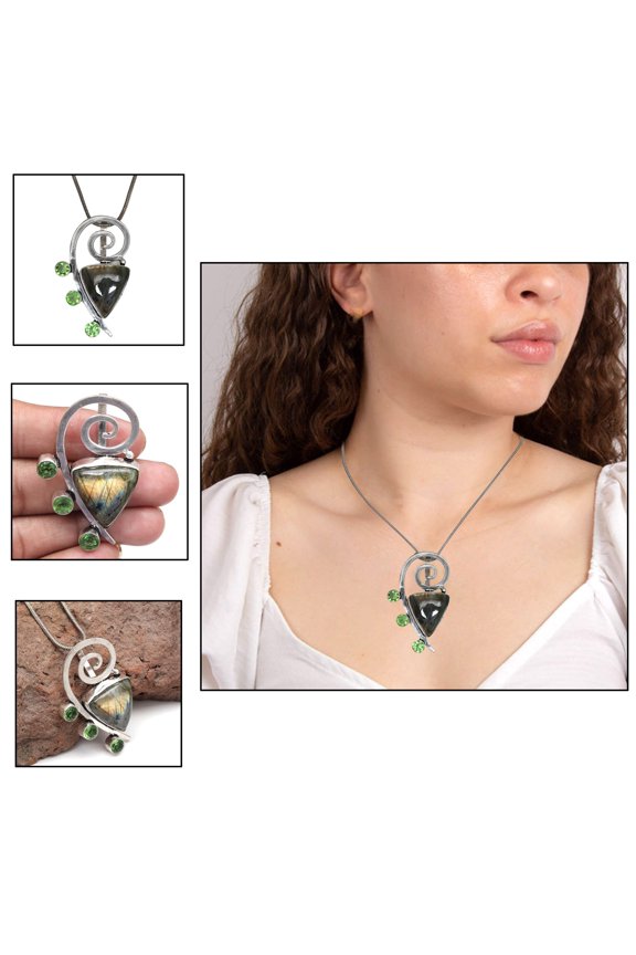 Labradorite Gemstone Gift For Her Gift For Him Jewelry Pendant 2"