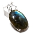 thumbnail image 1 of Natural Labradorite Gemstone Handmade 925 Sterling Silver Pendant 1.81", 1 of 2