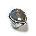 thumbnail image 1 of Natural Labradorite Gemstone Handmade 925 Sterling Silver Ring Size 7, 1 of 2