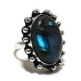 thumbnail image 1 of Labradorite Gemstone Handmade 925 Sterling Silver Jewelry Ring Size 9.5, 1 of 2