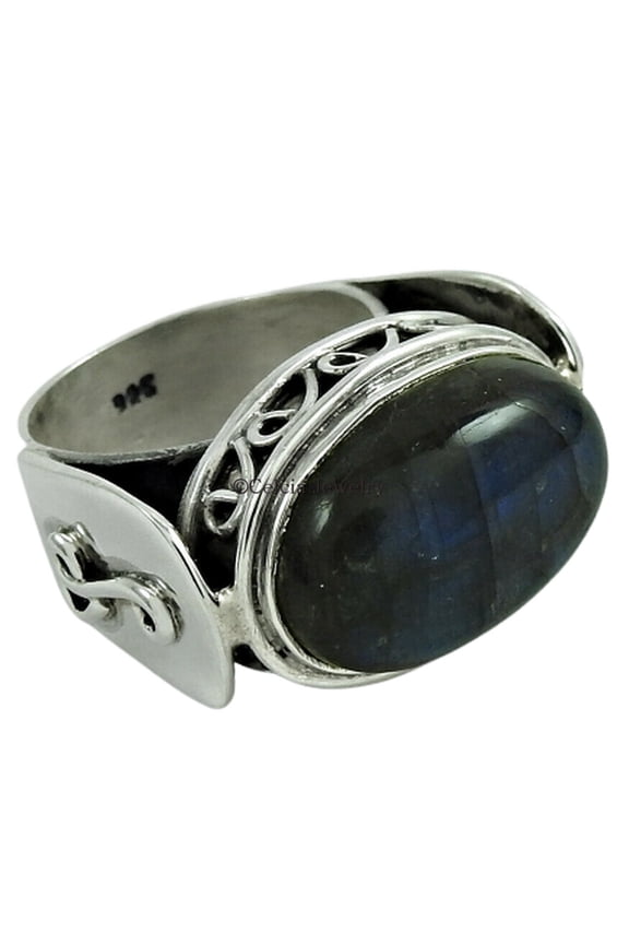 Labradorite Gemstone Oval Ring, Pure 925 Sterling Silver, Healing Stones, Statement Ring, Tungsten&nbsp;Ring, Amazing Ring, Cocktail Ring, June Birthstone, Gifts For Men (labradorite, 7)