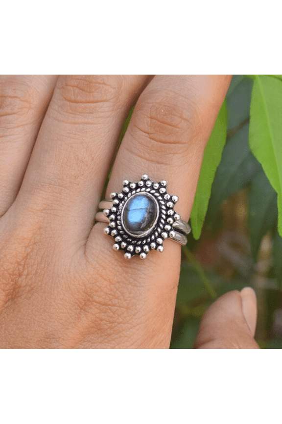 Labradorite Gemstone Ring 925 Sterling Silver Handmade Statement Ring All Sizes Available