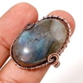 thumbnail image 1 of Labradorite Gemstone Wire Wrapped Handcrafted Copper Jewelry Ring 9.50" SA 32, 1 of 2