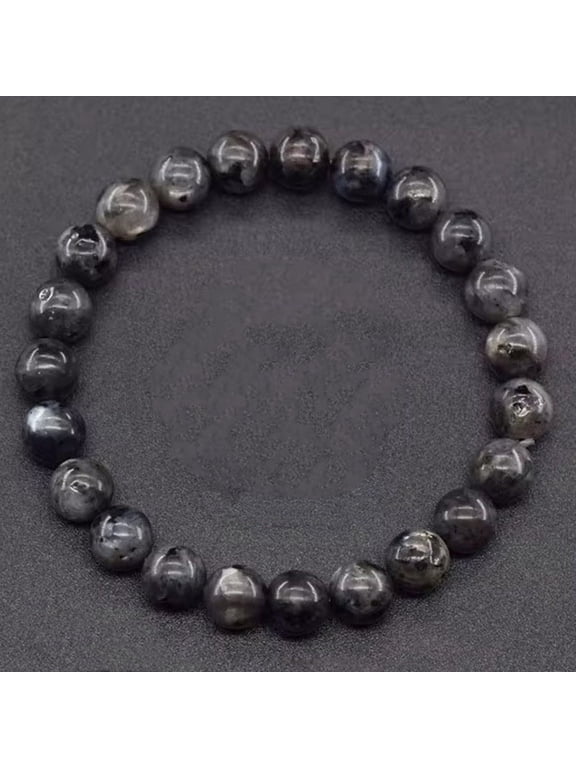 Labradorite Healing Crystal Bracelet for Women Men, 8mm Natural Gemstone Stretch Beaded Bracelet for Intuition, Spiritual Awakening, Transformation, Protection, Meditation Gift