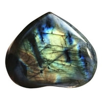 Labradorite Heart Crystal, 2-3 Inch Natural Moonstone Palm Stone for Meditation, Chakra Balancing & Diy Pendant, Iridescent Heart-Shaped Worry Stone, Unique Home & , 1Pc Natural Moonstone Rough Stone