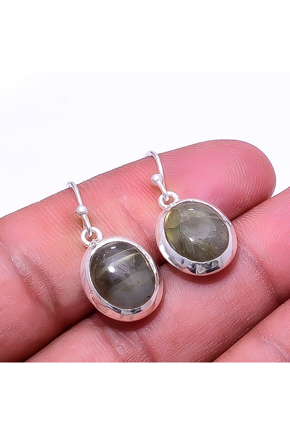 Labradorite -Madagascar 925 Sterling Silver Earring 1.17", Blue Labradorite Earring E_9507_348_2