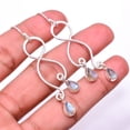 thumbnail image 1 of Labradorite - Madagascar Designer Handmade 925 Sterling Silver Earring 2.34" E23, Beautiful Jewelry For Woman, New Year Sale, Valentin's Day Gift, 1 of 2