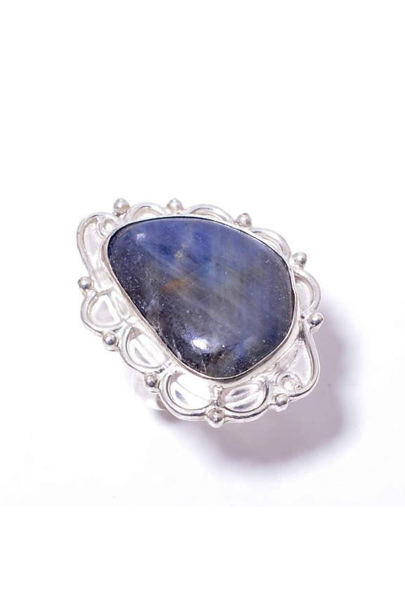 Labradorite - Madagascar Designer Handmade 925 Sterling Silver Ring S.8 R134