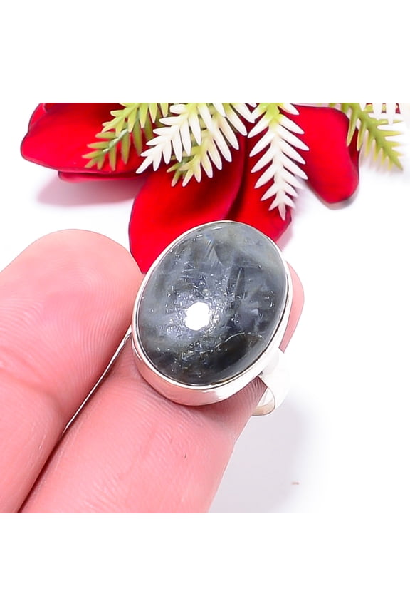 Labradorite - Madagascar Gemstone 925 Sterling Silver Handmade Ring S.9 R86