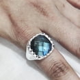 thumbnail image 1 of Labradorite Mans Ring, Blue Fire Labradorite, Checkerboard Labradorite, Silver Jewelry, 925 Silver Ring, Birthday Gift, Heavy Mens Ring, Arabic Design, Ottoman Style Ring, Christmas, Mens Signet Ring, 1 of 6