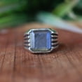 thumbnail image 1 of Labradorite Men's Ring, 925 Sterling Silver Ring, Rectangular Gemstone Ring, Statement Ring, Signet Ring, Boho Jewelry, Personalized Gift***, 1 of 10