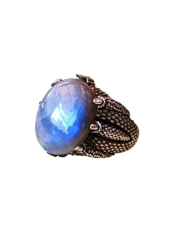 Labradorite Mens Ring, Natural Blue Labradorite, Eagle Claw Ring, Silver Jewelry, 925 Silver Ring, Birthday Gift, Heavy Men Ring, Arabic Design, Ottoman Style Ring, Christmas, Turkey Mens Signet Ring