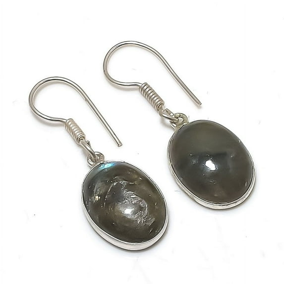 Labradorite Oval Shape Gemstone Drop Dangle Gift Jewelry Earrings 1.60" MXE 5182