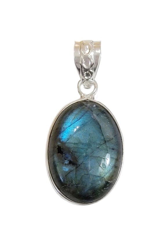 Labradorite Pendant, Solid 925 Sterling Silver, Deep Blue Flash Pendant, Bezel Pendant, Big Labradorite, Necklace Pendant, Gift For Her, Mom