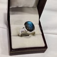 thumbnail image 1 of Labradorite Ring, Blue Fire Labradorite Ring, Natural Birthstone, Mens Plain Heavy Ring, 925 Sterling Silver, Unisex Ring, Christmas, Thanksgiving, Handmade, Statement Jewelry, AAA Labradorite, 1 of 4