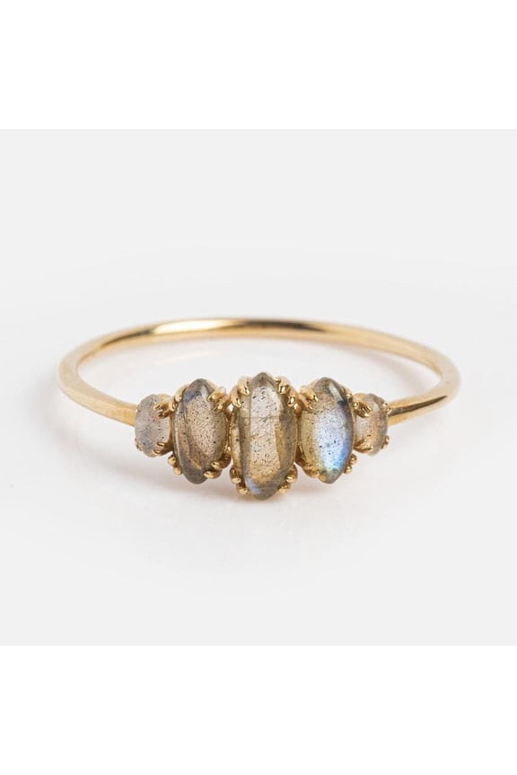 Labradorite Ring Marquise Labradorite Ring For Women Blue Labradorite Natural Inspired Ring Wedding Anniversary Promise Gift For Love