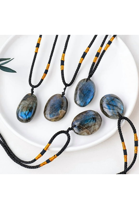 Labradorite Rough Stone Pendant Necklace Pendant
