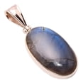 thumbnail image 1 of Labradorite Solid 925 Sterling Silver Pendant Size 2.25"Natural Pendant, Blue Pendant, 925 Silver Pendant, Labradorite Pendant, Oval Pendant, 1 of 2