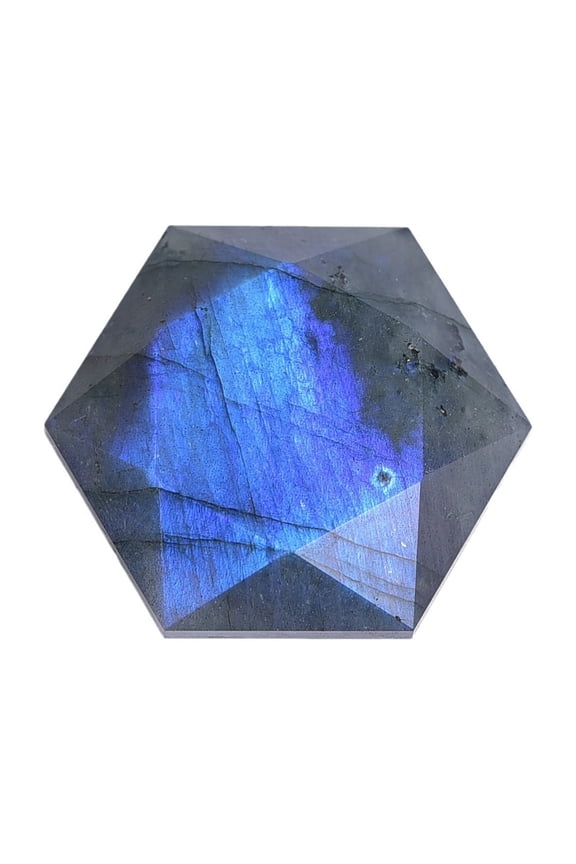 Labradorite Star of David Pendant Hexagonal Natural Crystal Necklace for Healing, Spiritual Practices & Energy Balance