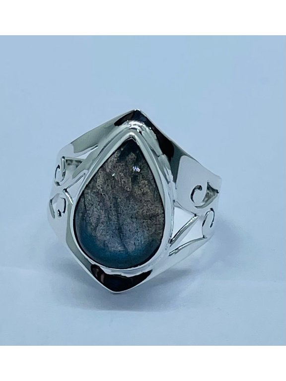 Labradorite Tear Drop Ring