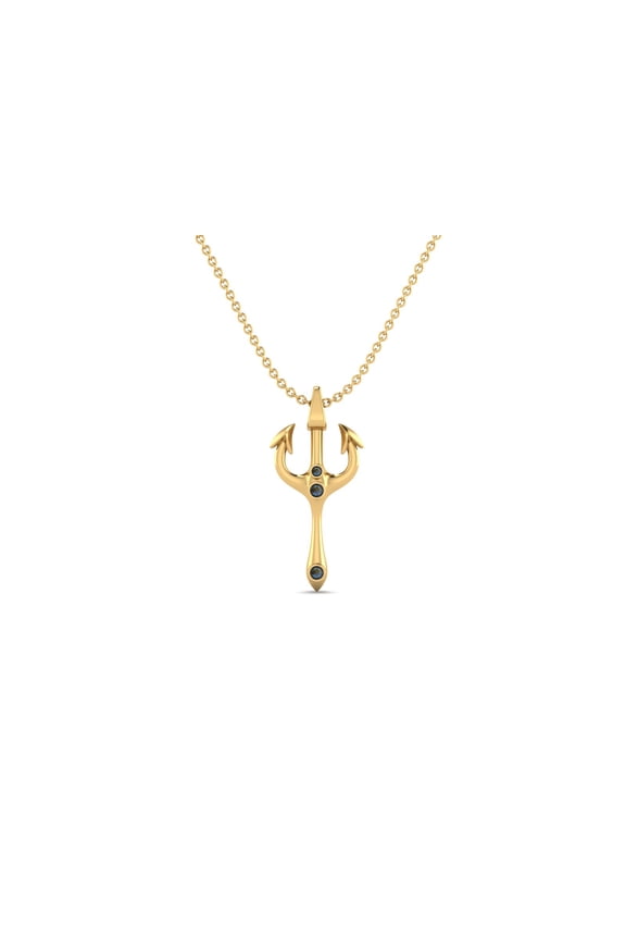 Labradorite Trident of Poseidon Greek Mythology Necklace 925 Sterling Silver Gold Vermeil