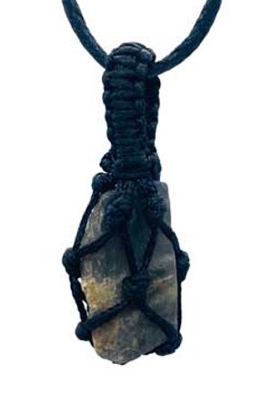 Labradorite rough tread cage pendant