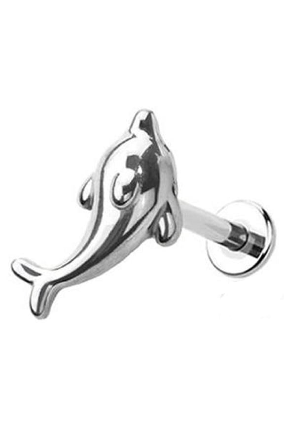 Labret 316L Surgical Steel Cartilage, Dolphin Barbell Studs