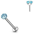 thumbnail image 1 of Labret Flat Back Stud Gem Prong Settings Push In Threadless, 1 of 12